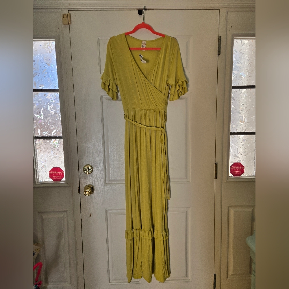 Lime long casual dress
